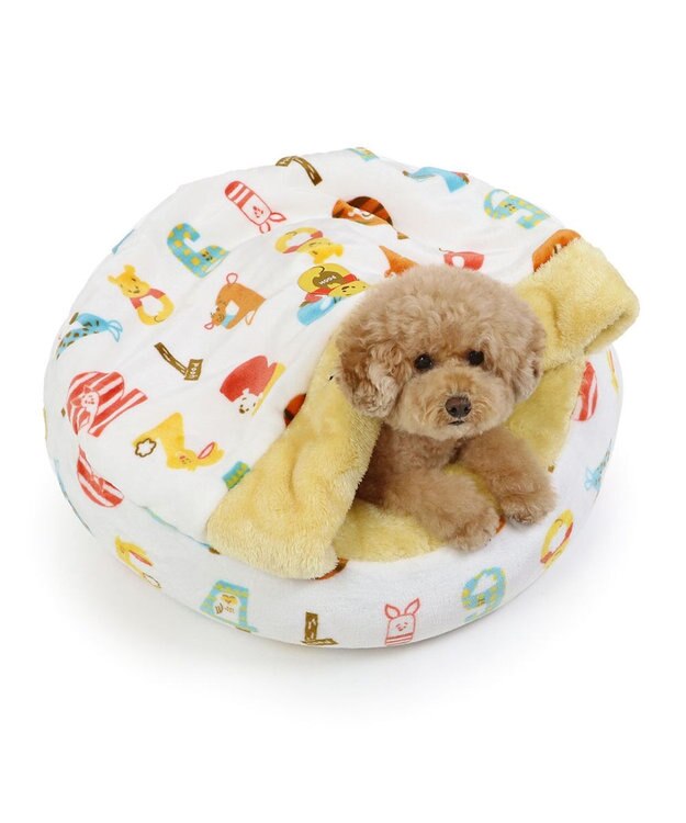 PET PARADISE ディズニー くまのプーさん 丸型寝袋 遠赤外線 《数字柄》 60cm 数字柄
