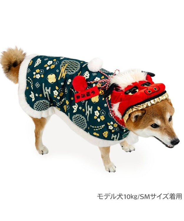 PET PARADISE ペットパラダイス 獅子舞 コート 中型犬 大型犬 グリーン