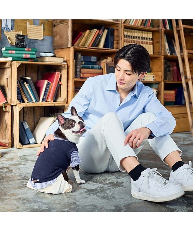 PET PARADISE ペットパラダイス ベスト パンツつなぎ 《ネイビー》 小型犬 ネイビー×ホワイト