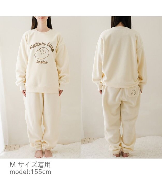 Mother garden しろたん フリース ルームウェア 上下セット ユニセックス ホワイト