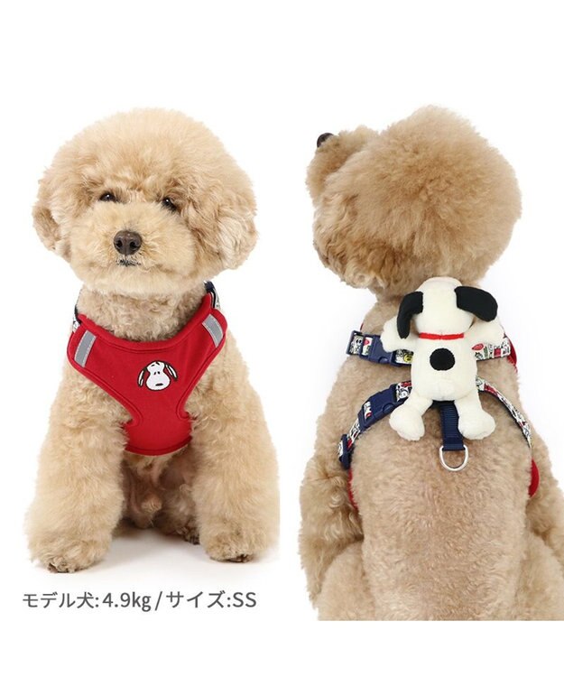 PET PARADISE スヌーピー マスコット付きハーネス Ｓ 小型犬 赤