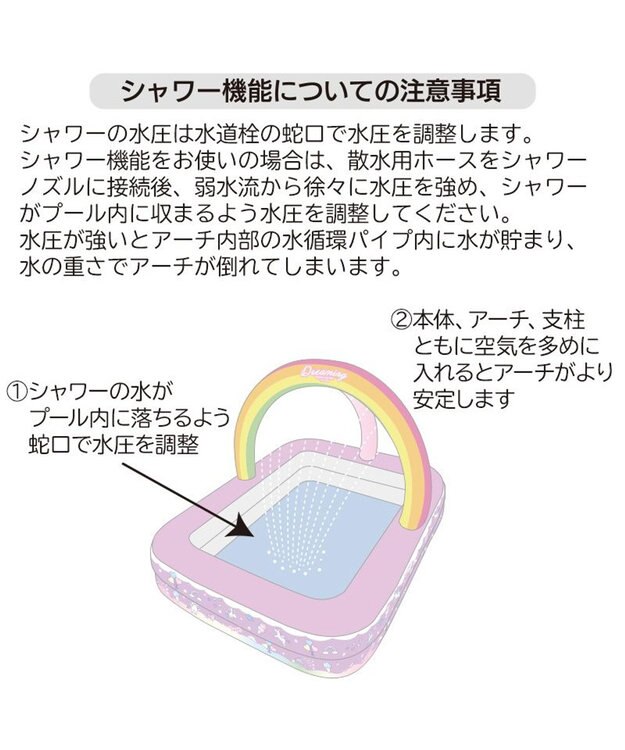 Mother garden マザーガーデン シャワーアーチ付き ユニコーンレインボー プール -