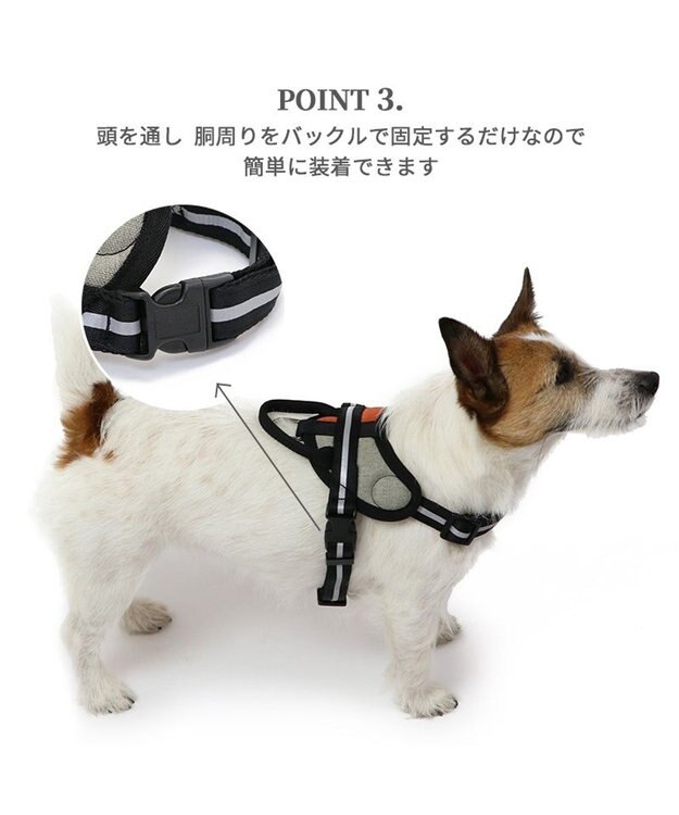PET PARADISE ヘッドインハーネス 【ＳＳ】 オレンジ / ブルー 【小型犬】 オレンジ×グレー