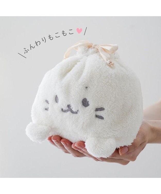 Mother garden しろたん もこもこ 巾着 ホワイト