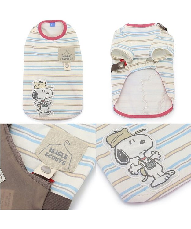 PET PARADISE スヌーピー お揃いTシャツ マルチボーダー 《ホワイト》 中型犬 大型犬 ホワイト