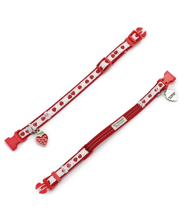 PET PARADISE ペットパラダイス 苺チャーム付き首輪 ＳＳ レッド