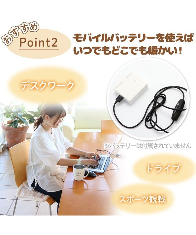 Mother garden しろたん USB ぽかぽか シートクッション ハンドウォーマー 38cm×35cm 茶系