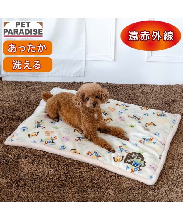 PET PARADISE ディズニー トイ・ストーリー 遠赤外線 ボア マット 《総柄》 オフホワイト