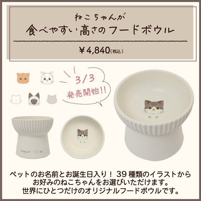 🐈ネコちゃん用 オーダーフードボウル🐈